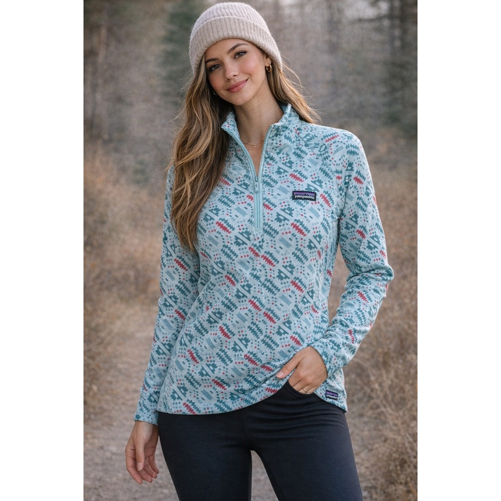 Patagonia Capilene Midweight 1/4 Zip Base Layer Top Womens S NWT Print Hiking